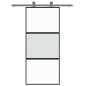 Preview: Schiebetür Schwarz 90x205 cm Hartglas und Aluminium