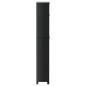 Preview: Waschmaschinenschrank BERG Schwarz 76x27x164,5 cm Massivholz
