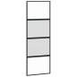 Preview: Schiebetür Schwarz 76x205 cm Hartglas und Aluminium