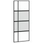 Preview: Schiebetür Schwarz 90x205 cm Hartglas und Aluminium