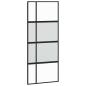 Preview: Schiebetür Schwarz 90x205 cm Hartglas und Aluminium
