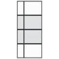 Preview: Schiebetür Schwarz 90x205 cm Hartglas und Aluminium