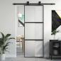Preview: Schiebetür Schwarz 76x205 cm Hartglas und Aluminium
