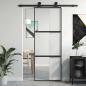 Preview: Schiebetür Schwarz 76x205 cm Hartglas und Aluminium
