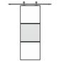 Preview: Schiebetür Schwarz 76x205 cm Hartglas und Aluminium