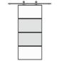 Preview: Schiebetür Schwarz 90x205 cm Hartglas und Aluminium