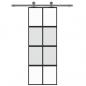 Preview: Schiebetür Schwarz 76x205 cm Hartglas und Aluminium