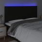 Preview: LED Kopfteil Schwarz 180x5x118/128 cm Stoff