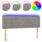 Preview: LED Kopfteil Hellgrau 144x5x78/88 cm Samt