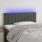 Preview: ARDEBO.de - LED Kopfteil Dunkelgrau 100x5x78/88 cm Samt
