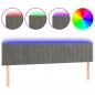 Preview: LED Kopfteil Hellgrau 180x5x78/88 cm Samt