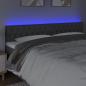 Preview: LED Kopfteil Dunkelgrau 180x7x78/88 cm Stoff