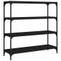 Preview: ARDEBO.de - Bücherregal Schwarz 100x33x100 cm Holzwerkstoff und Stahl