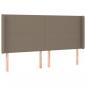 Preview: LED Kopfteil Taupe 203x16x118/128 cm Stoff