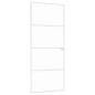 Preview: Innentür Weiß 83x201,5 cm Hartglas & Aluminium Schlank