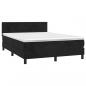 Preview: Boxspringbett mit Matratze & LED Schwarz 140x190 cm Samt