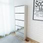 Preview: Schuhschrank mit 5 Fächern Spiegel Weiß 63×17×169,5 cm