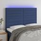 Preview: ARDEBO.de - LED Kopfteil Blau 144x5x118/128 cm Stoff