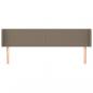 Preview: Kopfteil mit Ohren Taupe 203x16x78/88 cm Stoff
