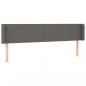 Preview: LED Kopfteil Grau 203x16x78/88 cm Kunstleder