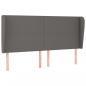 Preview: Kopfteil mit Ohren Grau 203x23x118/128 cm Kunstleder