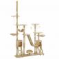 Preview: ARDEBO.de - Katzen-Kratzbaum mit Sisal-Kratzsäulen 230 - 250 cm Beige