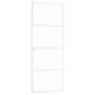 Preview: Innentür Weiß 76x201,5 cm Hartglas & Aluminium Schlank