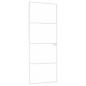 Preview: Innentür Weiß 76x201,5 cm Hartglas & Aluminium Schlank