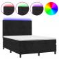 Preview: Boxspringbett mit Matratze & LED Schwarz 140x190 cm Samt
