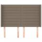 Preview: Kopfteil mit Ohren Taupe 147x16x118/128 cm Stoff