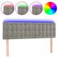 Preview: LED Kopfteil Hellgrau 144x5x78/88 cm Samt