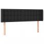 Preview: LED Kopfteil Schwarz 147x16x78/88 cm Kunstleder