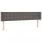 Preview: LED Kopfteil Grau 183x16x78/88 cm Kunstleder