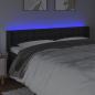 Preview: LED Kopfteil Schwarz 203x16x78/88 cm Kunstleder