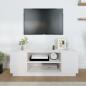 Preview: TV-Schrank Weiß 110x35x40,5 cm Massivholz Kiefer