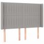Preview: LED Kopfteil Hellgrau 147x16x118/128 cm Stoff