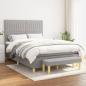 Preview: ARDEBO.de - Boxspringbett mit Matratze Hellgrau 140x190 cm Stoff