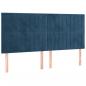 Preview: LED Kopfteil Dunkelblau 200x5x118/128 cm Samt