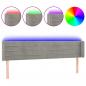 Preview: LED Kopfteil Hellgrau 163x16x78/88 cm Samt