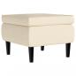 Preview: Ohrensessel mit Hocker Creme Samt