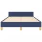 Preview: Bettgestell mit Kopfteil Blau 120x200 cm Stoff