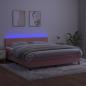 Preview: Boxspringbett mit Matratze & LED Rosa 180x200 cm Samt