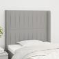 Preview: ARDEBO.de - Kopfteil mit Ohren Hellgrau 103x16x118/128 cm Stoff