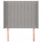 Preview: Kopfteil mit Ohren Hellgrau 103x16x118/128 cm Stoff