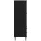 Preview: Kleiderschrank SENJA Rattan-Optik Schwarz 90x55x175 cm