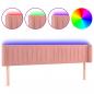 Preview: LED Kopfteil Rosa 183x16x78/88 cm Samt