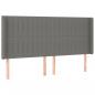 Preview: LED Kopfteil Dunkelgrau 163x16x118/128 cm Stoff