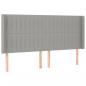 Preview: Boxspringbett mit Matratze & LED Hellgrau 200x200 cm Stoff