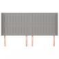 Preview: Kopfteil mit Ohren Hellgrau 203x16x118/128 cm Stoff