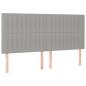 Preview: Boxspringbett mit Matratze Hellgrau 200x200 cm Stoff
